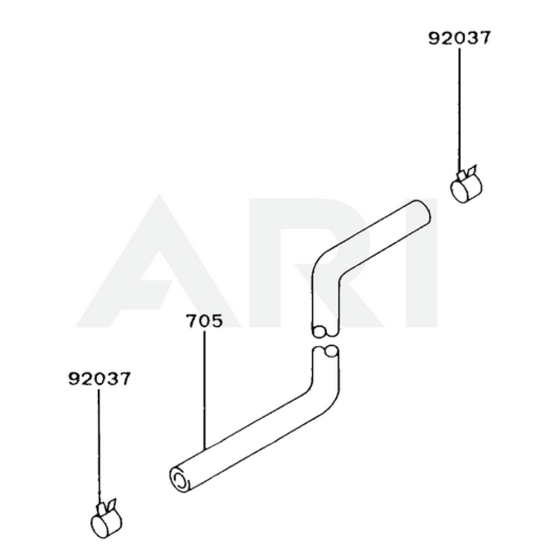 Fuel Tank / Fuel Valve for Kawasaki FA076D Engine