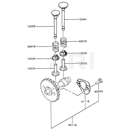 Valve / Camshaft for Kawasaki FA130R Engine