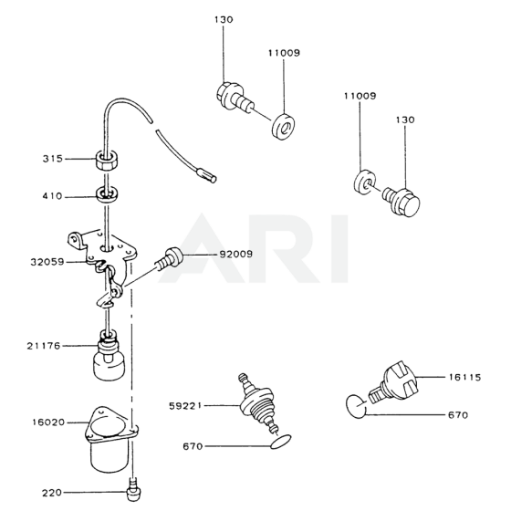 Lubrication Equipment for Kawasaki FA130R Engine