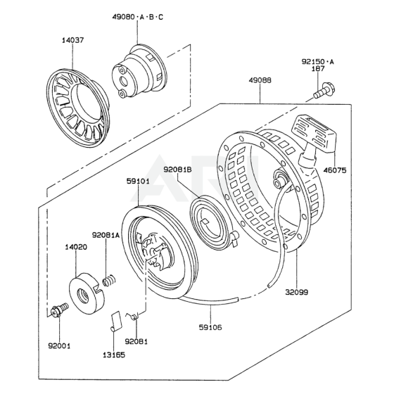 Starter for Kawasaki FA210R Engine