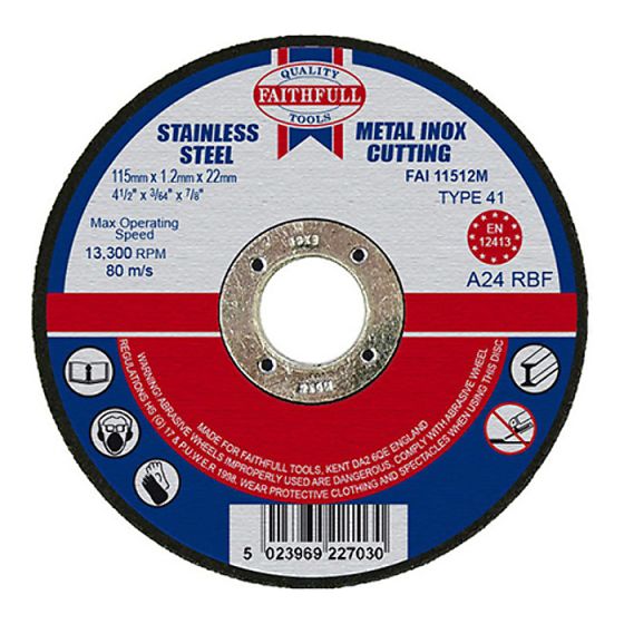 Cut Off Disc for Metal 115 x 1.2 x 22mm by Faithfull