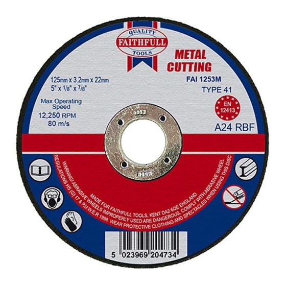 Cut Off Disc for Metal 125 x 3.2 x 22mm by Faithfull