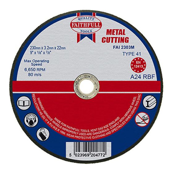 Cut Off Disc for Metal 230 x 3.2 x 22mm by Faithfull