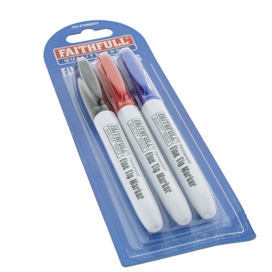 Fibre Tip Marker Pens Mixed Colours (Pack of 3) - FAIFTMMIX3