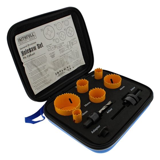 Faithfull Professional 9 Piece Holesaw Kit 