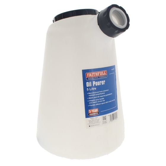 Plastic Oil Pourer 5 Litre 250mm Spout Marked with metric & Imperial scale