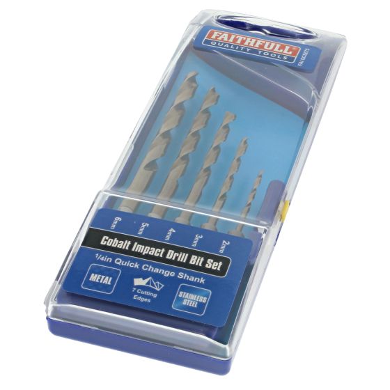 HSSE M35 Cobalt Quick-Change Impact Drill Bit Set, 5 Piece