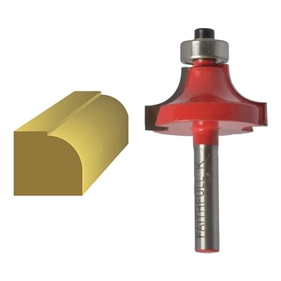 Router Bit TCT Rounding Over 1/4in Shank 15.8mm x 9.5mm by Faithfull