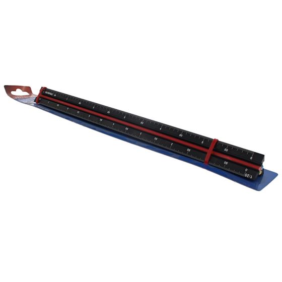 Prestige Tri-Scale Engineer Rule Black Aluminium 300mm
