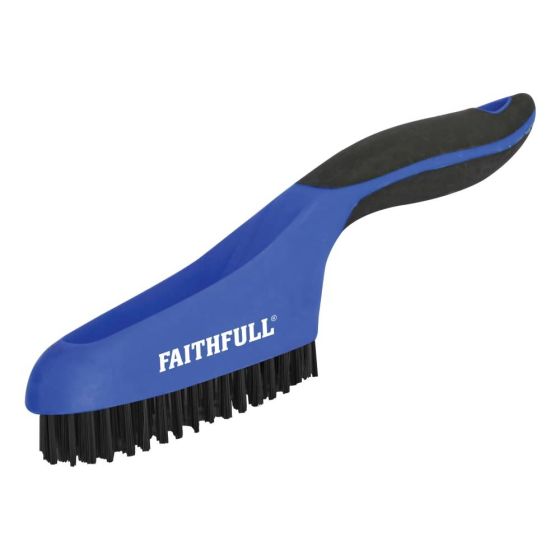 Scratch Plastic Brush 4 Row x16 Bristles for a firm non aggressive scouring