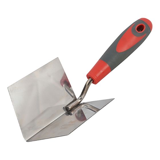 Internal Corner Trowel Stainless Steel Soft-Grip Handle 4 x 3 x 3in by Faithfull