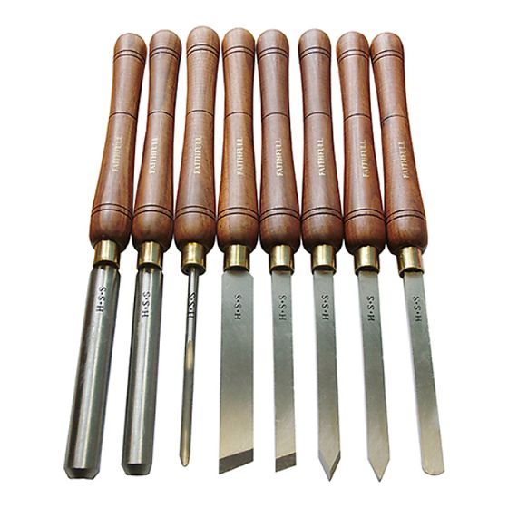 HSS Turning Chisel Wooden Boxed Set of 8 by Faithfull - TT007