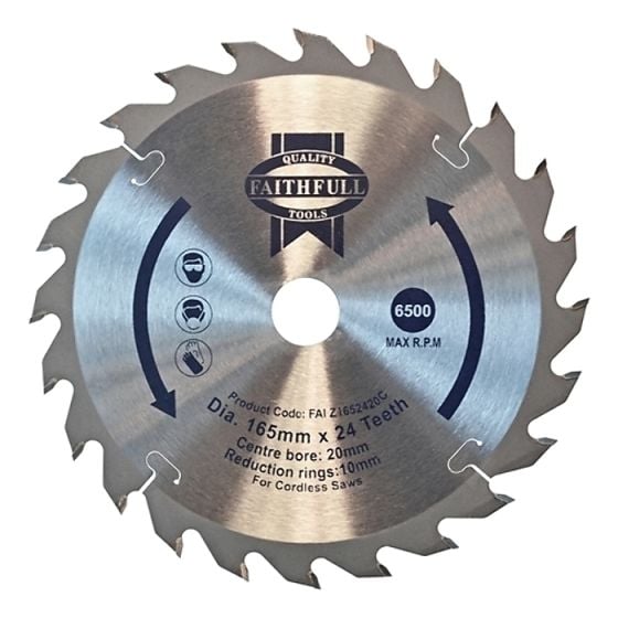 TrimﾠSawﾠBlade 165mm x 20mm x 24T by Faithfull