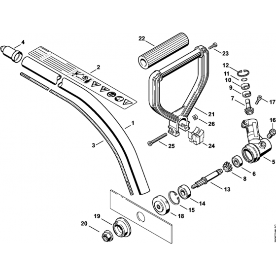 Gear Head, Loop Handle Assembly for Stihl FC 44 Lawn Edger