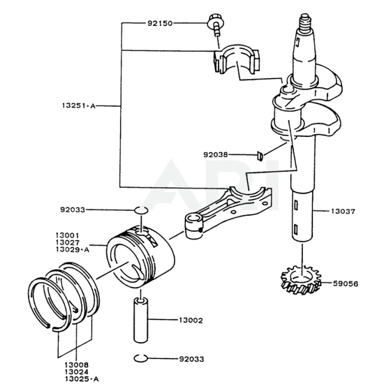 Piston / Crankshaft for Kawasaki FC150V Engine