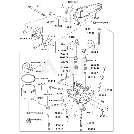 Carburetor for Kawasaki FC400V Engine