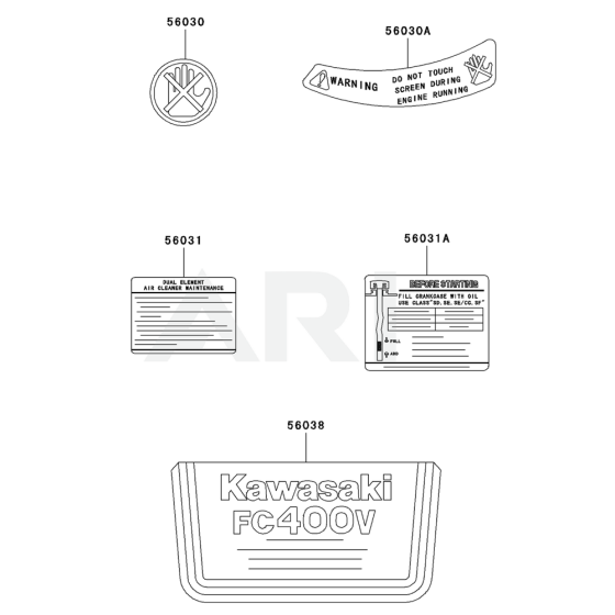 Label for Kawasaki FC400V Engine