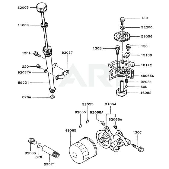 Lubrication Equipment for Kawasaki FC540V Engine