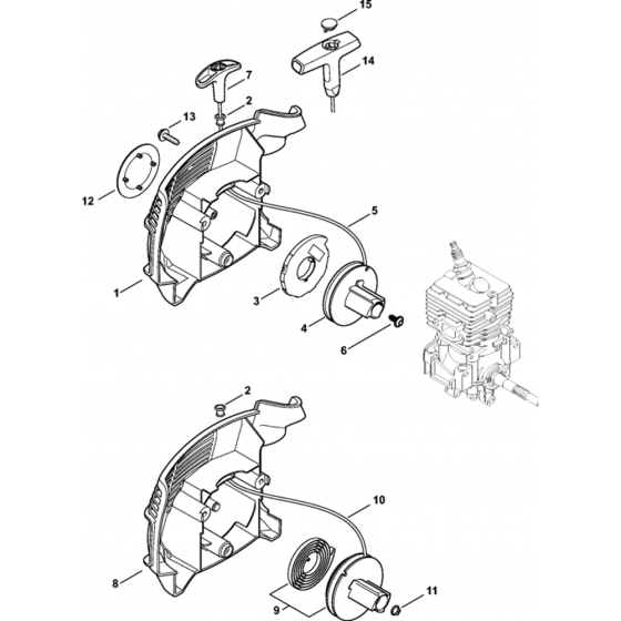 Rewind Starter Assembly for Stihl FC 70 / 70C Lawn Edger