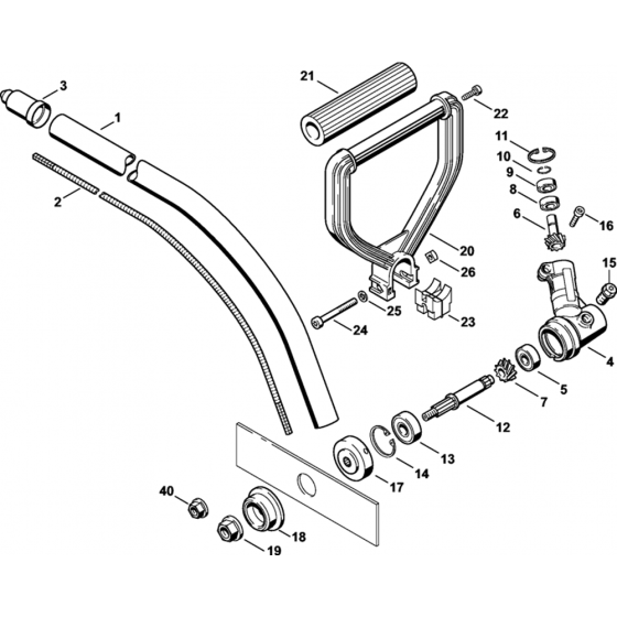 Drive Tube, Loop Handle, Gear Head Assembly for Stihl FC 72 Lawn Edger