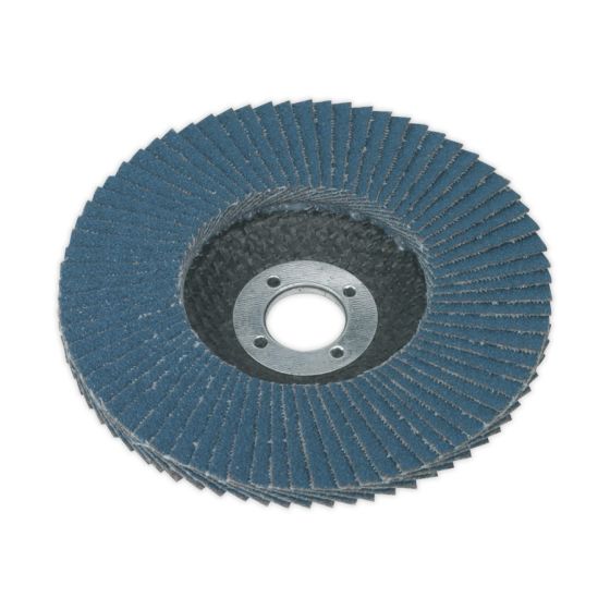 Flap Disc Zirconium Dia.100mm 16mm Bore 80Grit Sealey Part No. FD10080