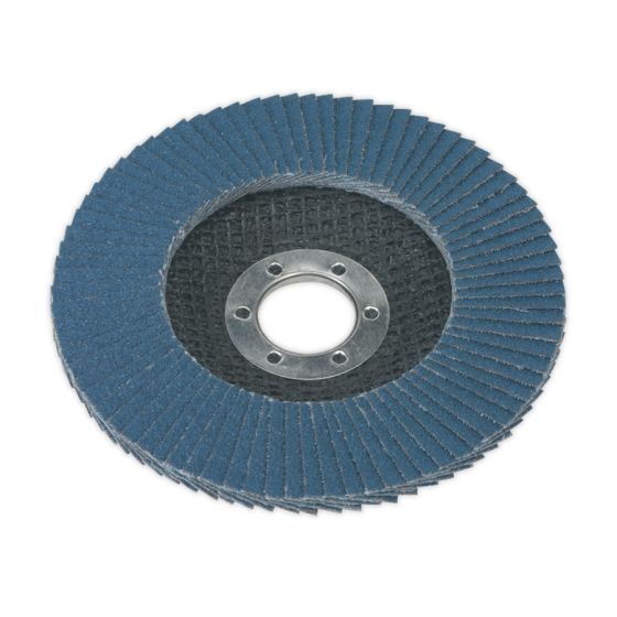 Flap Disc Zirconium Dia.115mm 22mm Bore 80Grit Sealey Part No. FD11580