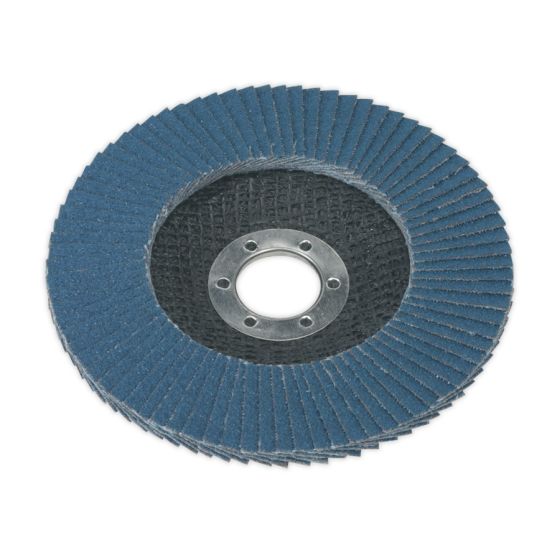 Flap Disc Zirconium Dia.125mm 22mm Bore 60Grit Sealey Part No. FD12560