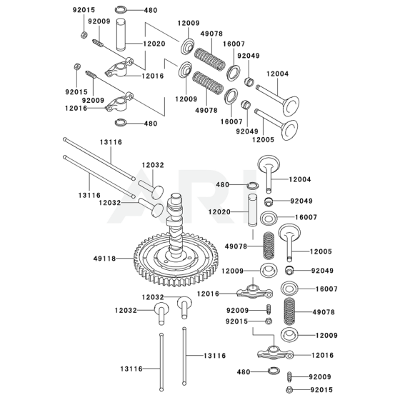 Valve / Camshaft for Kawasaki FD440V Engine