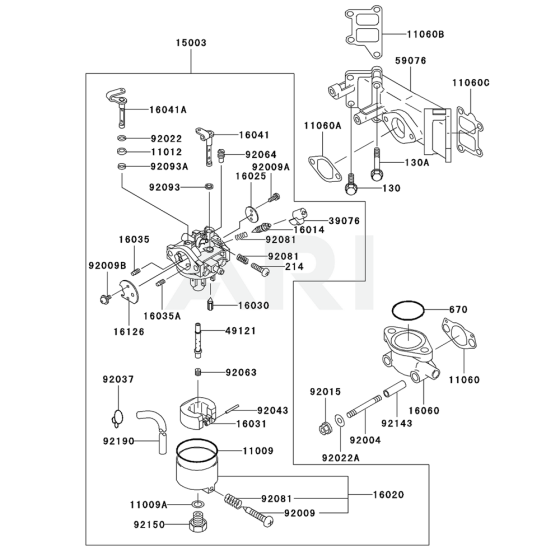 Carburetor for Kawasaki FD440V Engine