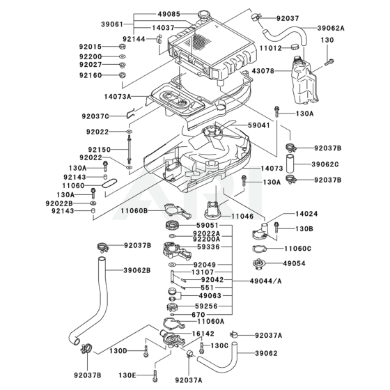 Cooling Equipment for Kawasaki FD440V Engine