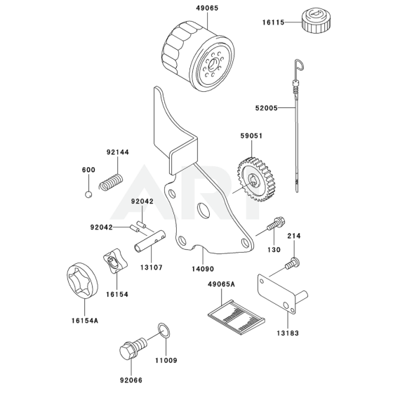 Lubrication Equipment for Kawasaki FD501D Engine