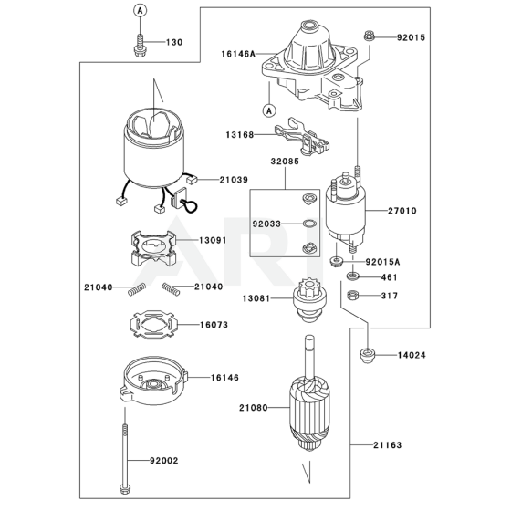 Starter for Kawasaki FD501V Engine