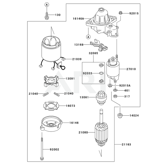 Starter for Kawasaki FD590V Engine