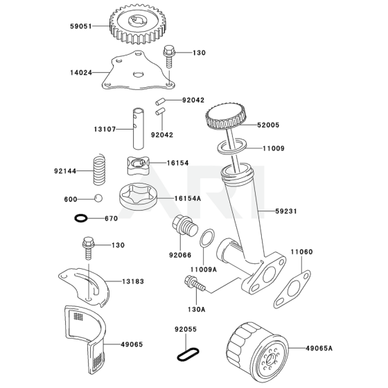 Lubrication Equipment for Kawasaki FD611V Engine