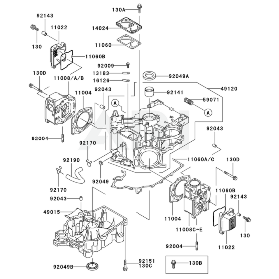 Cylinder / Crankcase for Kawasaki FD611V Engine