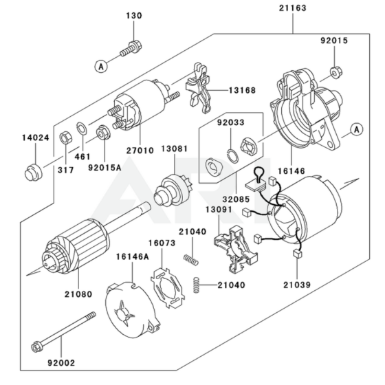 Starter for Kawasaki FD620D Engine