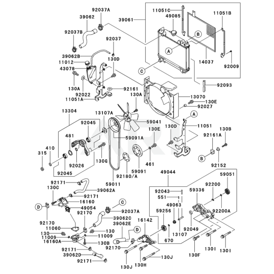 Cooling Equipment for Kawasaki FD671D Engine