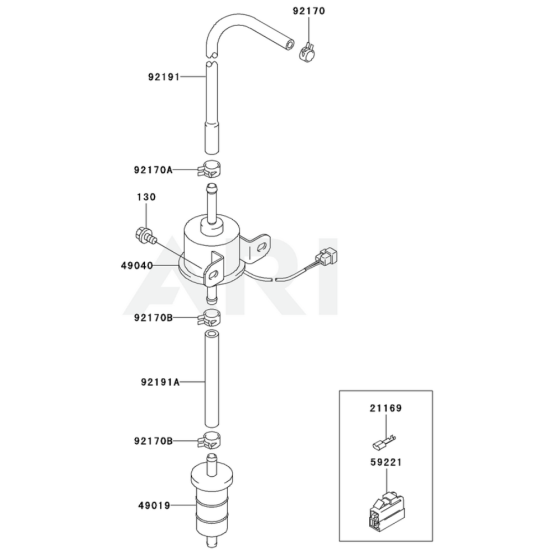 Fuel Tank / Fuel Valve for Kawasaki FD671D Engine