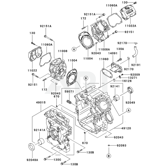 Cylinder / Crankshaft for Kawasaki FD711D Engine