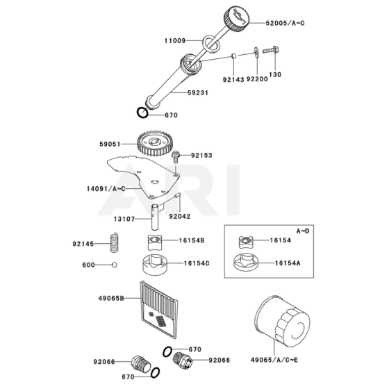 Lubrication Equipment for Kawasaki FD731V Engine