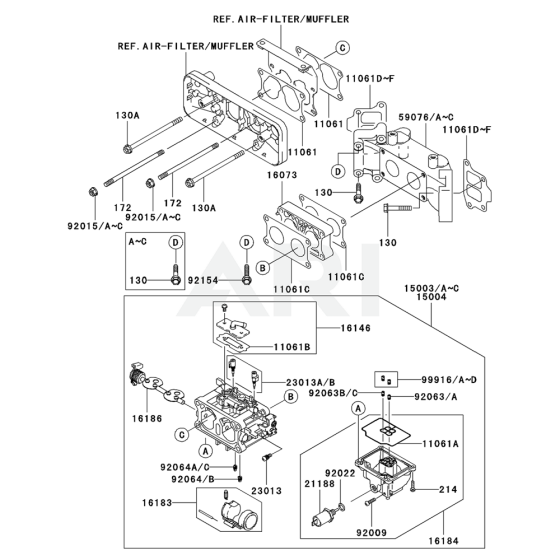 Carburettor for Kawasaki FD731V Engine