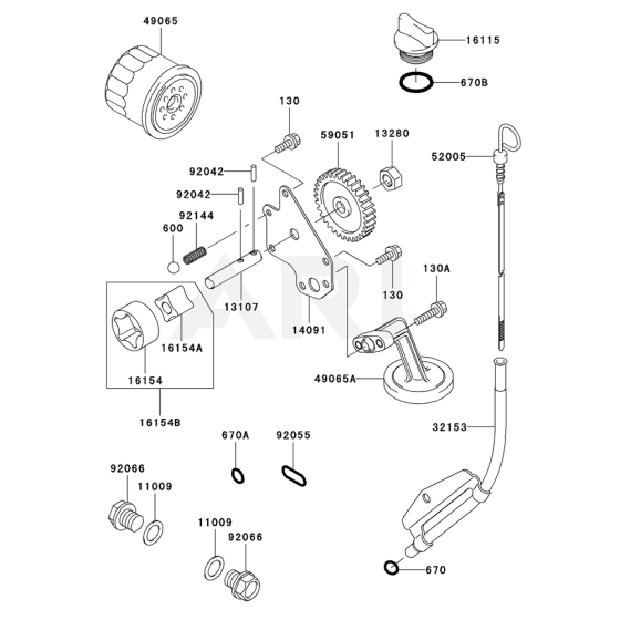 Lubrication Equipment for Kawasaki FD750D Engine