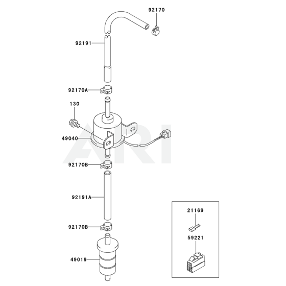 Fuel Tank / Fuel Valve for Kawasaki FD750D Engine