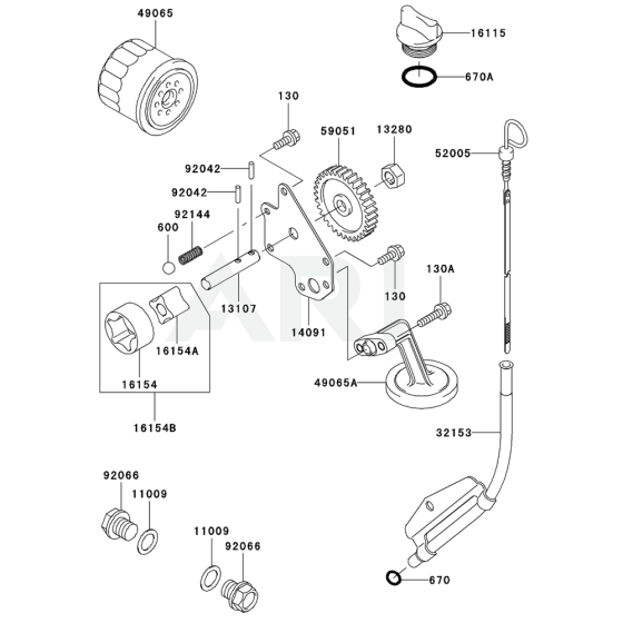 Lubrication Equipment for Kawasaki FD791D Engine