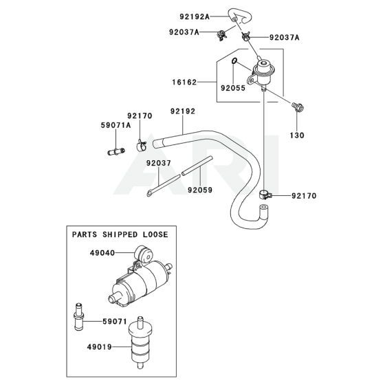 Fuel Tank / Fuel Valve for Kawasaki FD851D Engine