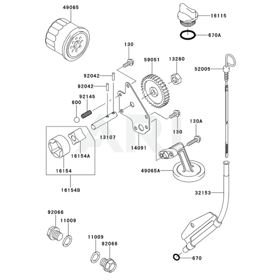 Lubrication Equipment for Kawasaki FD851D Engine