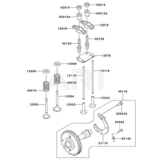 Valve / Camshaft for Kawasaki FE120D Engines