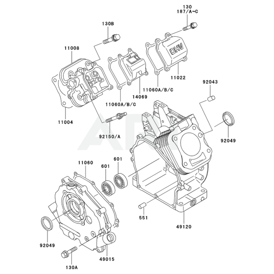 Cylinder / Crankcase for Kawasaki FE120D Engines