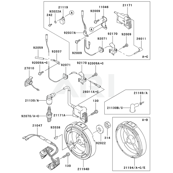 Electric Equiment for Kawasaki FE120G Engines