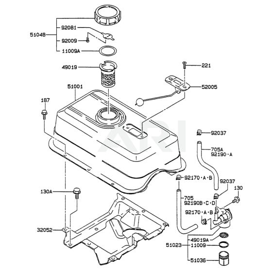 Fuel Tank / Fuel Valve for Kawasaki FE290D Engines